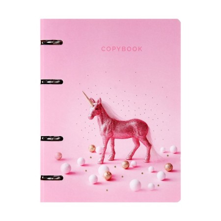 Notebook A5, 100 sheets, on 4 rings, My Dreams No. 15, Soft-Touch lamination, foil embossing, matte varnish varnish