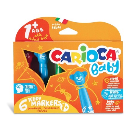 Fleeters of 6 colors Carioca "Baby", 3.0 mm, super -mixed non -toxic ink, for kids-1