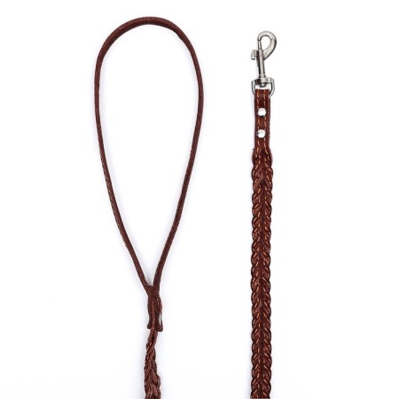 Leather wicker "braid", 1.25 m x 1.1 cm, brown-2