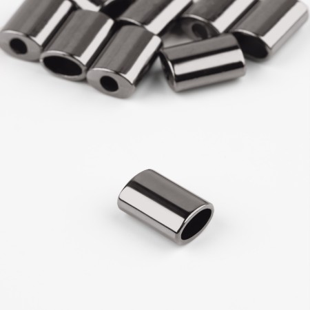 Tip for a cord, d = 4 mm, 13 × 9 × 6 mm, 10 pcs, black nickel color