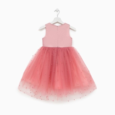 Children's dress with beads kaftan p. 30 (98-104 cm), pink-5