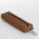 Key of zipper, length 16 cm, ring, carbine, brown color