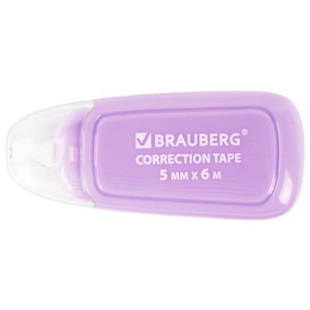 Correcting tape 5mm*6m Brauberg Compact Plus Pastel, MIX case, blister 270551-3