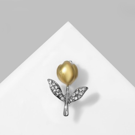 Brooch "Flower" Bun Rose, the color of a white-gold in silver-1