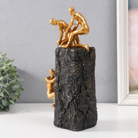 Souvenir Polystone "Mountains choose strong" gold 13x8x28 cm-3