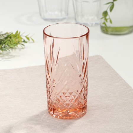 High glass glass "Salzburg", 380 ml, pink color