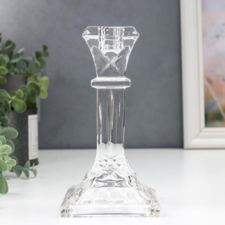 Glass of Glass for 1 candle "Rectangular column" transparent 16x8.6x8.6 cm-2