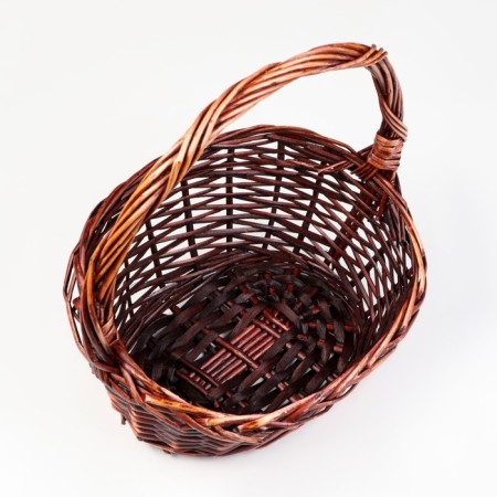 A set of wicker baskets, 3 pcs, 38x30x9/17, 25x20x7/12 cm, dark, willow-3