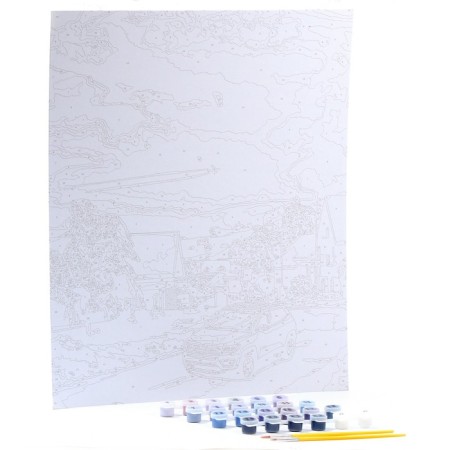 Picture on numbers on cardboard 40 × 50 cm "Winter Morning"-1
