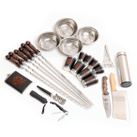 Set with skewers Gift "buffalo" No. 30, in the case from eco-leather-2