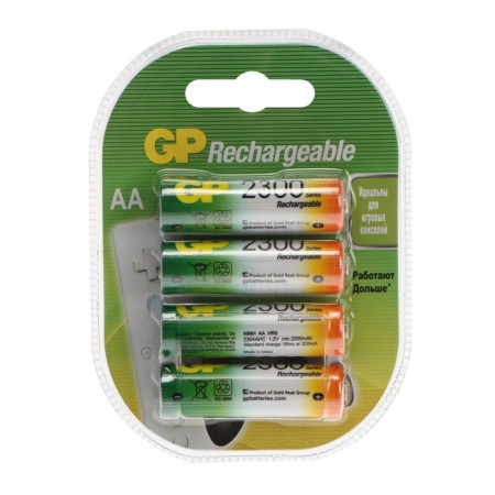 Battery GP, NI-MH, AA, HR6-4BL, 1.2V, 2300 mAh, blister, 4 pcs.