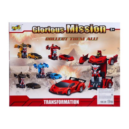 Robot radio -controlled "sportsar", transforms, light and sound effects, mix-17
