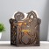 Salt lamp "cat" wooden E14 15W 1.4 kg