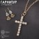 Set 2 objects: earrings, pendant pendant, white color in gold, 43 cm