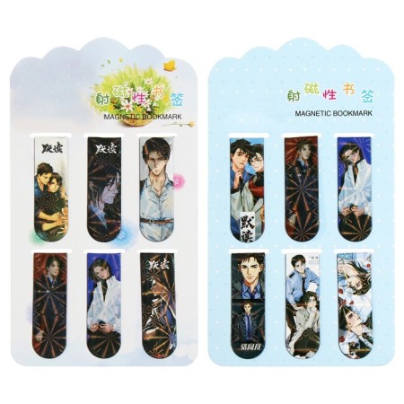 A set of magnetic bookmark for books Calligrata 6 pieces, "anime", mix-2