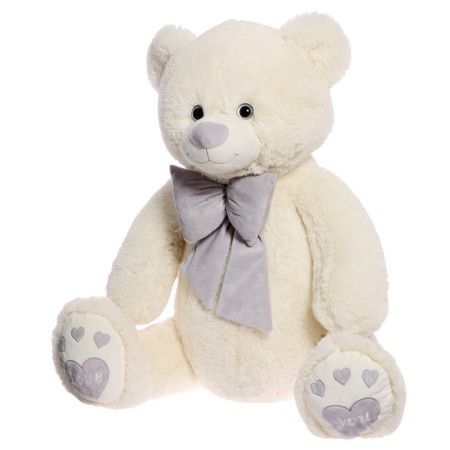 Soft toy "Bear Pierre with a bow", Latte color, 130 cm-1