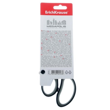 Scissors Erichkrause Megapolis Ergo, 20 cm, in blister, gray-black-2