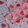 Matte Film Transparent "Hearts", 58 cm x 10 m, red