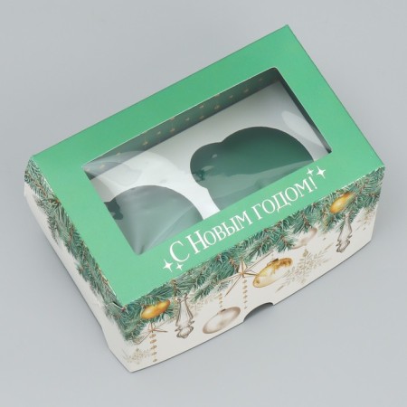 Folding box with bilateral application "Happy New Year!", 16 x 10 x 10 cm, New Year-2