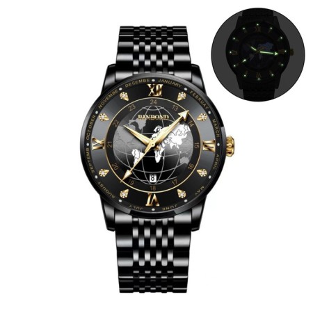 Men's wrist watches, D-4 cm, L-26 cm strap, 5 atm, luminous