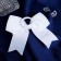 Hair gum "Double bow with beads" 10x9.5 cm, white