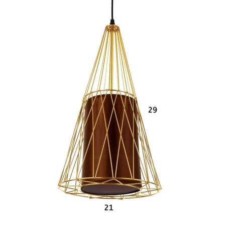 Lamp Bayerlux "Wortex" 1x40W E27 gold 27x27x120 cm.