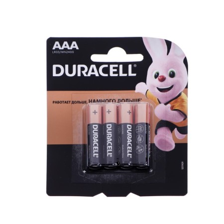 Alkalin battery Duracell Basic, AAA, LR03-4BL, 1.5V, blister, 4 pcs.-2