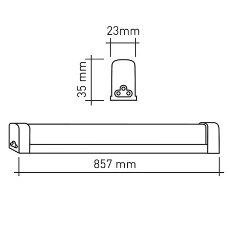 Linear LED lamp era Red Line Lled-04, 857x23x35 mm, IP20, 12W, 1000lm, 3000k, white-5