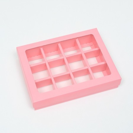 Box for sweets, 12 pcs, pink, 19 x 15 x 3.5 cm