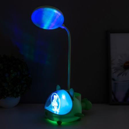 Board Lamp "Cute Bear" LED 3.5W USB AKB Green 12x15x32 cm Risalux-6