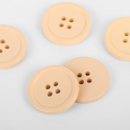 A set of buttons, 4 punctures, d = 23 mm, 5 pcs, beige matte-1