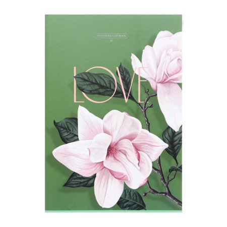 A4 notebook, 80 sheets in the Flora cage, cover coated cardboard, matte lamination, mix-2