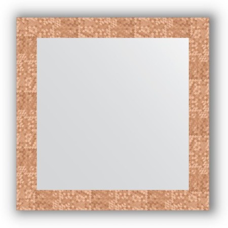 Mirror in the baguette frame - honeycomb copper 70 mm, 66 x 66 cm, evoForm