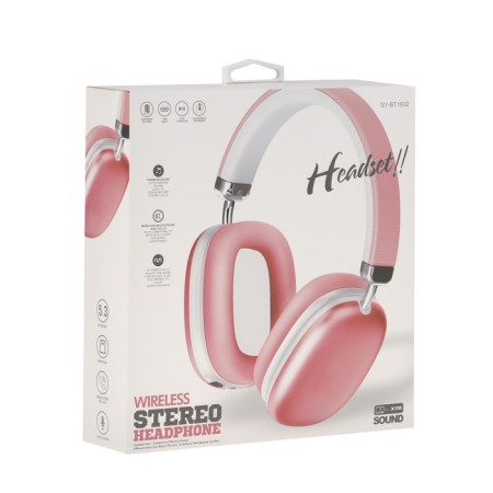 Wireless headphones RX-8, full-size, microphone, BT 5.3, AUX, 400 mAh, pink-9