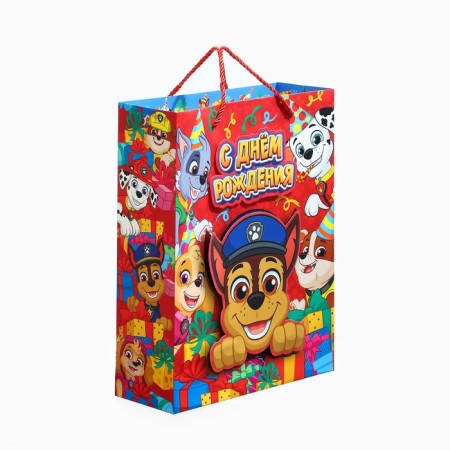 Gift package 3D "Happy Birthday!" 40x31x11.5 cm, puppy patrol-1