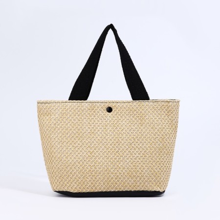Bag-tout on lightning, beige color/black