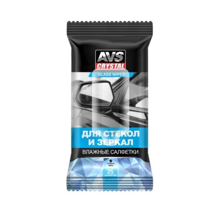 Wet napkins "For glass and mirrors" AVS AVK-200, 25 pcs