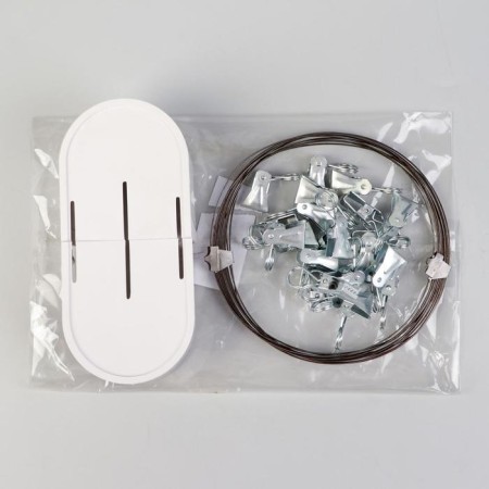 Carnish-string 3.5 m, with metal clamps, 20 pcs, white color-1