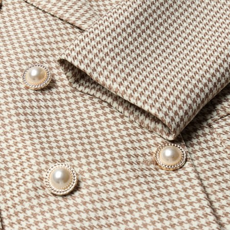 Jacket female double -breasted mist p. 46, beige/white-9