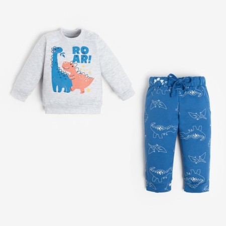 Set: jumper and pants crumb I "Dino", height 80-86 cm, gray/blue color