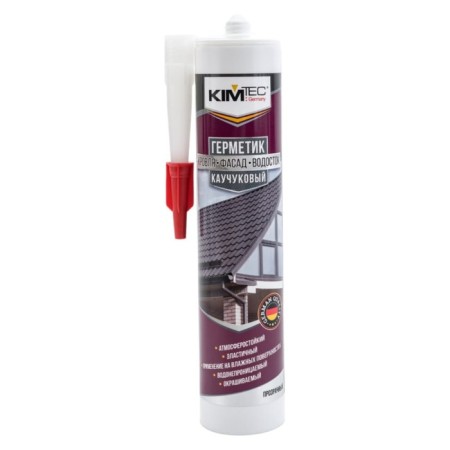 Sealant Kim Tec, rubber, for roofing, facade and drainage, transparent, 310 ml