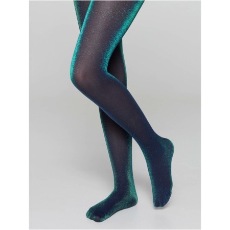 Pantyhose children from microfiber with Lurex Contte Elegant Holid, height 104-110 cm, color Mare-Marino-1
