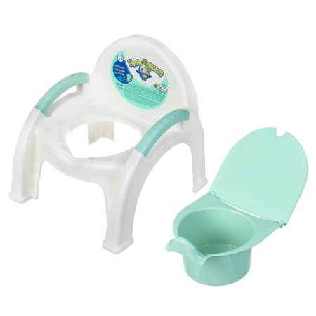 Pot - a chair with a lid, the color is light blue-10