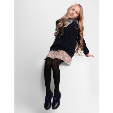 Pantyhose children's "small hearts" 40 den, black color, 8-10 years old-1