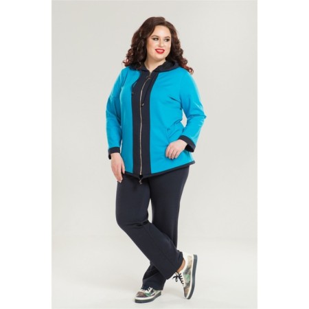 Female suit, size 54, blue color-2
