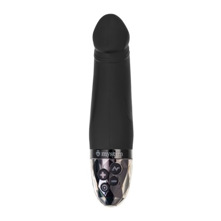Vibrator Mystim Real Deal Neal with electrical stimulation, 16.5 cm, silicone, black color-1