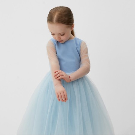 Платье нарядное детское MINAKU: PartyDress, цвет голубой, рост 122 см-1