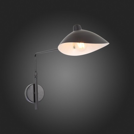 Sconces st. SL305.401.01. SPRUZZO. 1x60 watts, e27, 18x40 cm, black color-2