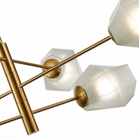 Ceiling EVOLUCE lamp. Sle205202-06. Terramo. 6x60 watts, E27, 100x100x59.5 cm, brass color-4