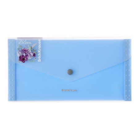 Folder-convert on a 260 x 132 mm button (Travel), 550 μm, Erichkrause "Matt Pastel Bloom", with an extension, 4 compartments, translucent, embossing "sand", mix-4